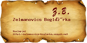 Zelmanovics Boglárka névjegykártya